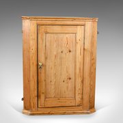 Antique Corner Cabinet, English, Victorian, Pine, 