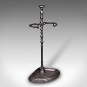 Antique Corner Umbrella Stand, French, Cast Iron