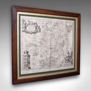 Antique County Map, Hertfordshire, Dutch, Framed