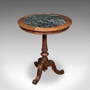 Antique Decanter Table, English, Walnut, Marble
