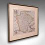 Antique Devon County Map, English, Framed, 17th.C