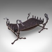 Antique Dragon Motif Fireplace Set, English, Fire