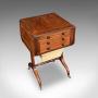 Antique Drop Leaf Ladies Work Table, English, 1820