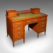 Antique Estate Managers Kneehole Desk, Scottish
