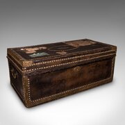 Antique Etonian Steamer Trunk, English, Leather