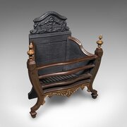 Antique Free-standing Fire Basket, English, Hearth