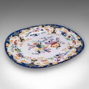 Antique Game Plate, English, Ceramic, Meat Serving Platter