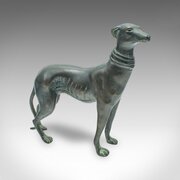 Antique Greyhound Figure, French, Bronze, Dog