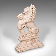 Antique Heraldic Lion Doorstop, English, Cast Iron