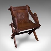 Antique Inscribed Glastonbury Chair, English, Oak