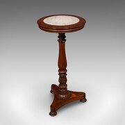 Antique Jardiniere Stand, English, Walnut, Marble