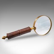 Antique Ladies Sampler Magnifier, English, Brass