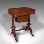 Antique Burr Walnut Ladies Work Table  