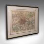 Antique Map, Environs of London, English, Framed