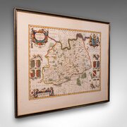 Antique Map Of Surrey, English, Framed, County