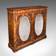 Antique Morning Room Book Cabinet, English, Walnut