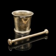 Antique Mortar And Pestle Set, English, Bronze