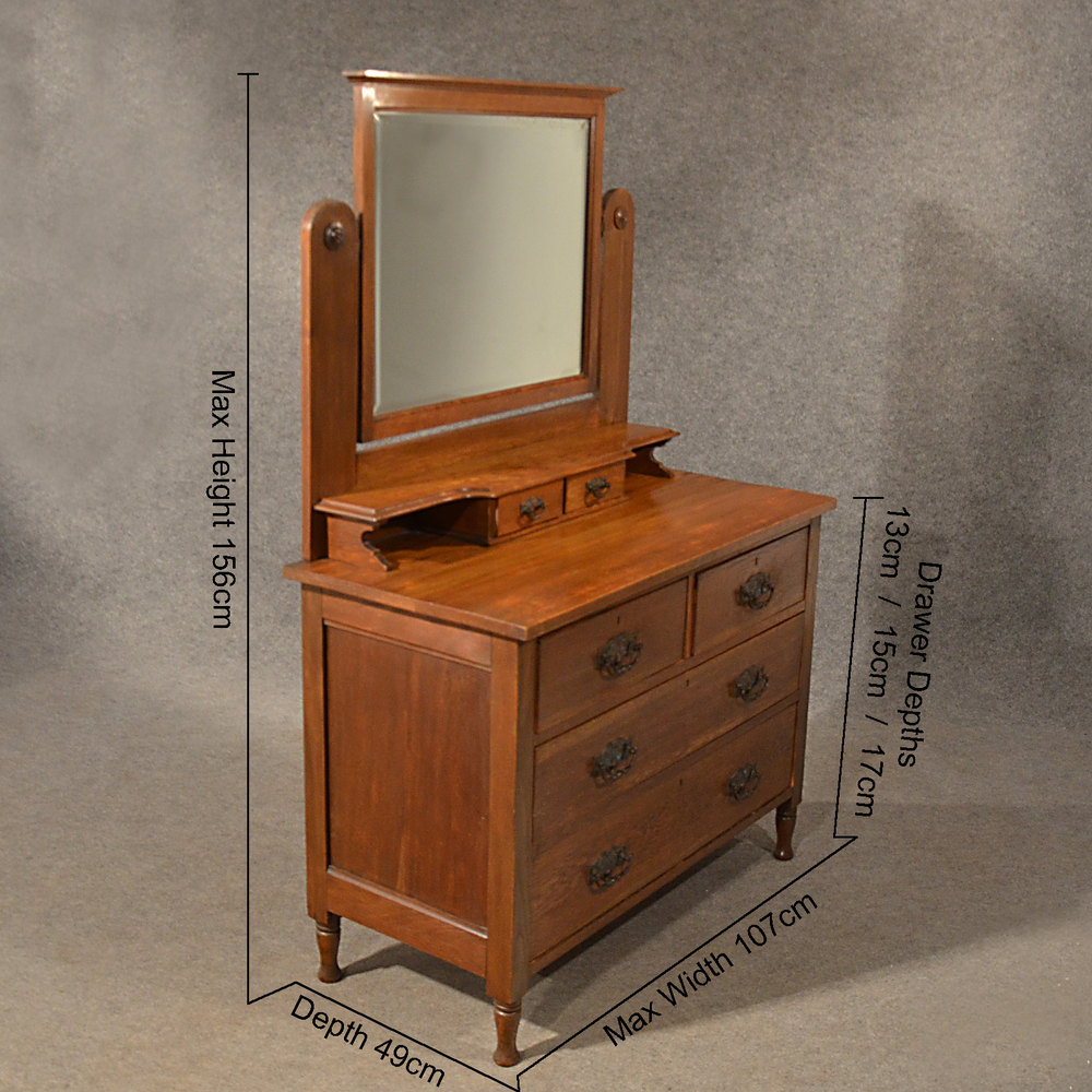 Antique Oak Dressing Table Vanity Chest Of Drawers Antiques Atlas