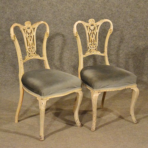 Antique Pair French Chairs Painted Vintage Quality Antiques Atlas