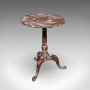 Antique Pedestal Table, Painted Oak, Side, Lamp