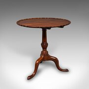 Antique Pie Crust Table, English, Tilt-Top, Games