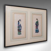Antique Pith Painting, Oriental Art, Watercolour