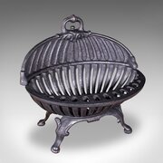 Antique Regency Revival Fire Basket, English, Iron