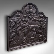 Antique Relief Fire Back, English, Iron, Fireplace