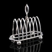Antique Toast Rack, English, Silver Plated, C.1902