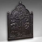 Antique Tree Of Life Fire Back, English, Cast Iron