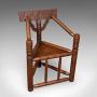 Antique Turners Chair, English Oak Old Saxon Seat