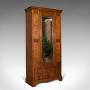 Antique Wardrobe, English, Pitch Pine, Closet