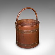 Antique Waste Paper Basket, English, Copper, Study