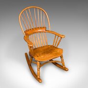 Antique Windsor Rocking Chair, English Elm, Rocker