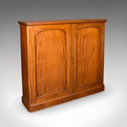 Large Antique Captains Bookcase, English, Cabinet