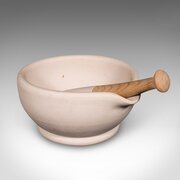 Large Antique Mortar & Pestle, English, Ceramic