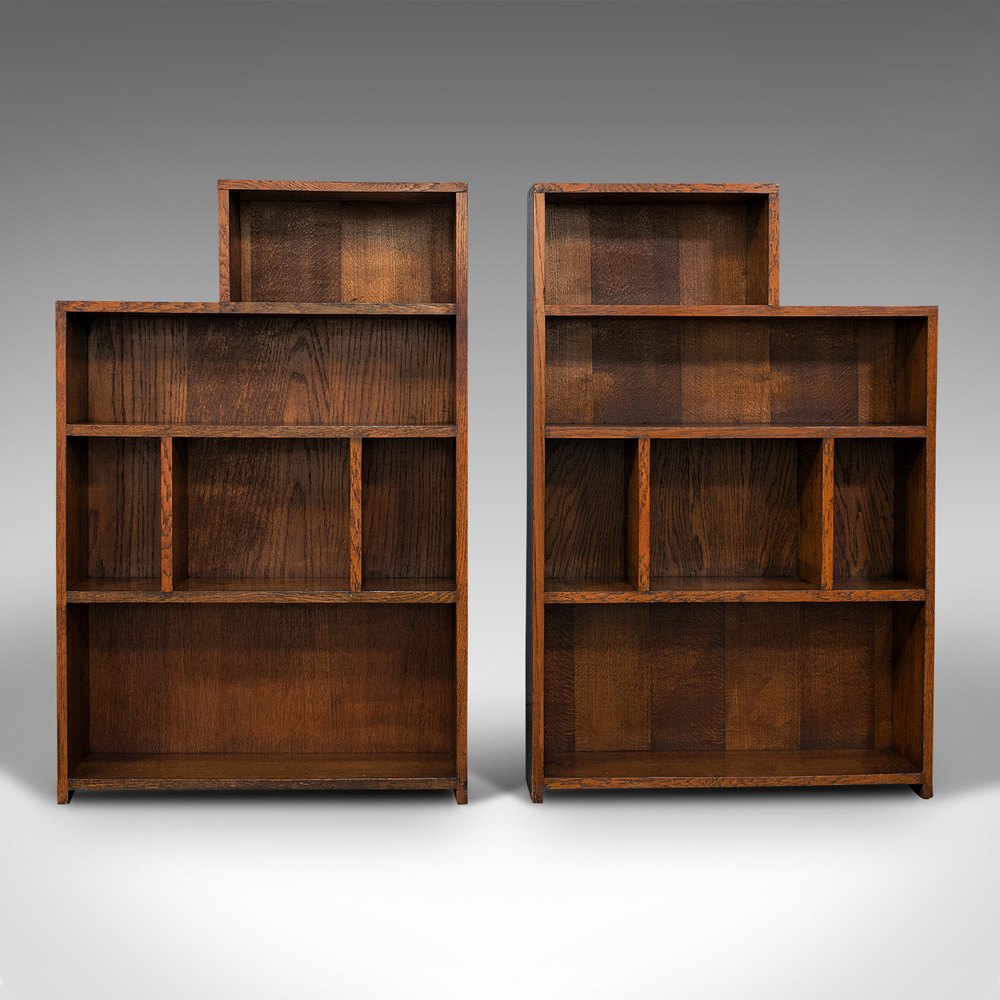 Large Pair Of Antique Bookshelves, English, Oak Antiques Atlas