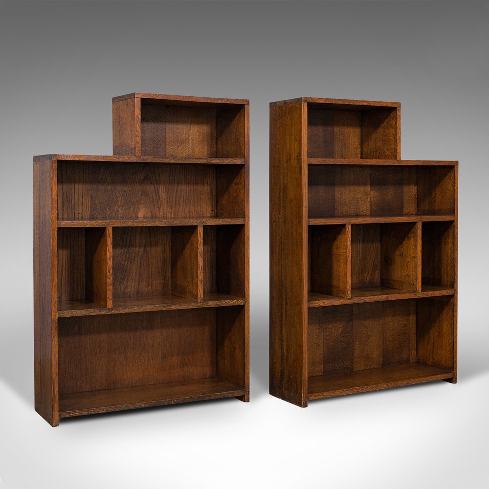 Large Pair Of Antique Bookshelves, English, Oak Antiques Atlas