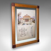 Large Vintage Architectural Villa Plan, French