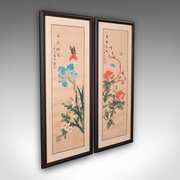 Pair Of Antique Guo Hua Panels Oriental Art
