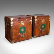 Pair Of Late Vintage Officers Campaign Trunks