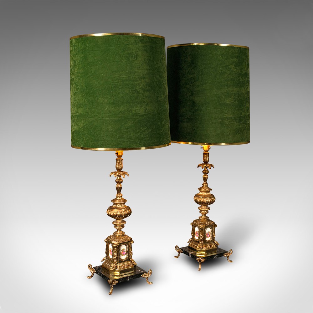 Antiques Atlas Pair Of Tall Vintage Lamps, Continental, Gilt