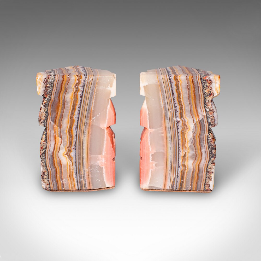 Antiques Atlas - Pair Of Vintage Aztec Figure Bookends, Agate ...