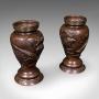 Pair of Antique Decorative Meiji Vases, Japanese