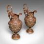 Pair of Antique Display Urns, Italian, Bronze Ewer