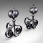 Pair of Antique Fireplace Andirons, French, Iron