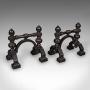 Pair of Antique Fireside Tool Rests, English, Iron