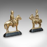 Pair Of Antique Mounted Horse Rider Bookends