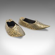Pair Of Small Vintage Slipper Ashtrays, Brass