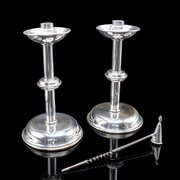 Pair Of Vintage Candlesticks, English Silver Plate